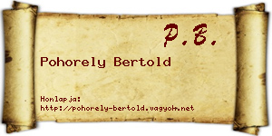 Pohorely Bertold névjegykártya